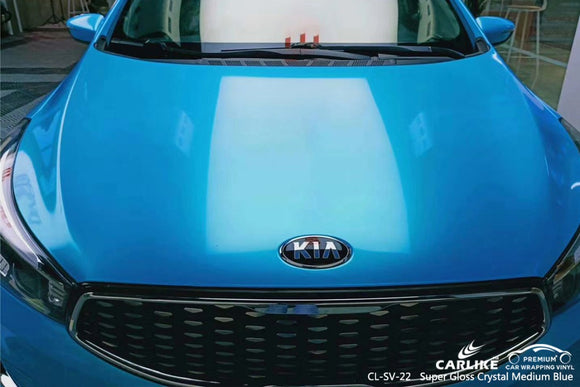 KIA CAR WRAP - SUPER GLOSS CRYSTAL MEDIUM BLUE VINYL