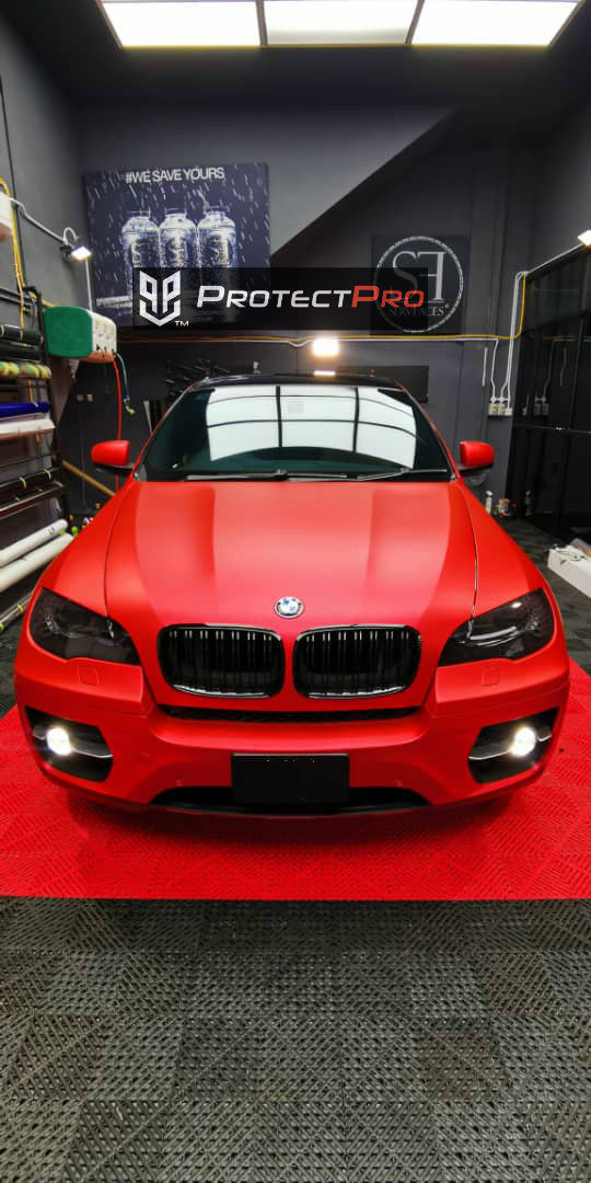 BMW CAR WRAP - CHROME MATTE RED VINYL